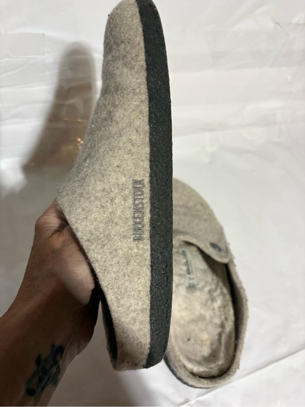 Birkenstock Felt Slip-On Clog in Beige - Picture 9 of 16
